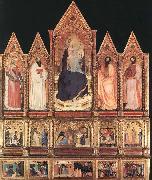 GIOVANNI DA MILANO Polyptych with Madonna and Saints oil painting on canvas